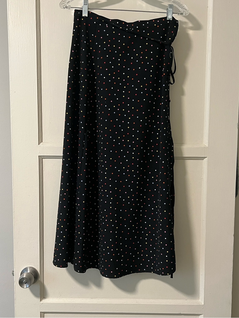 Topshop Black with Multicolor Polka Dots Skirt